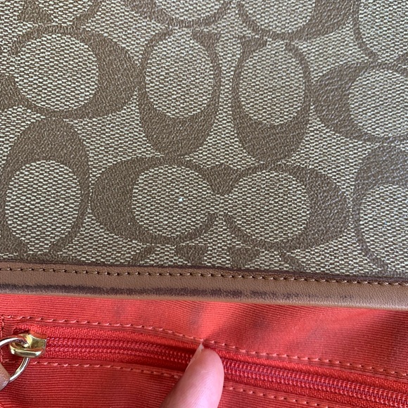 Coach Orange and Tan Cross Body - Picture 13 of 14